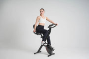 Foldable Exercise Bike with Phone Holder Backrest Upright Bike