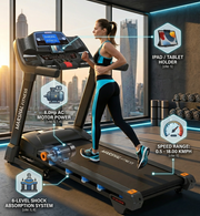 8.0HP AC TV Motorized Treadmill with USB & MP3 for Home Use