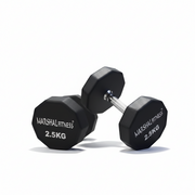 Marshal Fitness Hexagonal Dumbbell 12.5KG (DB-24404) – Anti-Roll Rubber Coated Hex Dumbbell, Solid Steel Handle, Home & Commercial Gym Use