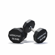 Marshal Fitness Hexagonal Dumbbell 12.5KG (DB-24404) – Anti-Roll Rubber Coated Hex Dumbbell, Solid Steel Handle, Home & Commercial Gym Use