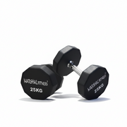 Marshal Fitness Hexagonal Dumbbell 12.5KG (DB-24404) – Anti-Roll Rubber Coated Hex Dumbbell, Solid Steel Handle, Home & Commercial Gym Use