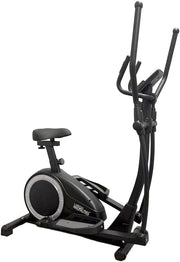 Marshal Fitness Magnetic Elliptical Cross Trainer – 6kg Internal Bidirectional Flywheel, 8-Level Adjustable Resistance, Heavy Duty Machine with 135kg Max Load & LCD Monitor for Home Gym Cardio
