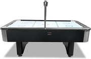 Marshal Fitness Professional 7-Foot Air Hockey Table with Electronic Bridge Scoreboard, Coin Operating System, Black and White, for School, Office, Club