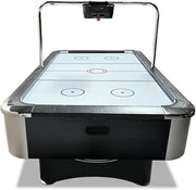 Marshal Fitness Professional 7-Foot Air Hockey Table with Electronic Bridge Scoreboard, Coin Operating System, Black and White, for School, Office, Club