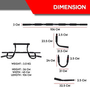 Multi-Grip Chin-Up/Pull-Up Bar, Heavy Duty Doorway Trainer for Home Gym (Black)