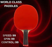 Marshal Fitness Table Tennis Bat | Professional Ping Pong Racket with High Spin, Speed & Control | Durable Red Table Tennis Racket with 2 Balls