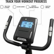 Marshal Fitness Magnetic Elliptical Cross Trainer – 6kg Internal Bidirectional Flywheel, 8-Level Adjustable Resistance, Heavy Duty Machine with 135kg Max Load & LCD Monitor for Home Gym Cardio