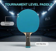 Marshal Fitness Table Tennis Bat | Professional Ping Pong Racket for Beginners & Intermediate | High Spin, Speed & Control | Premium Rubber Paddle-Blue