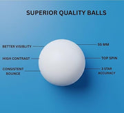 Marshal Fitness Table Tennis Balls – 6 PCS| Durable Ping Pong Balls for Training, Practice & Matches | Seamless Design for Consistent Bounce & Spin | Ideal for Indoor & Outdoor Play
