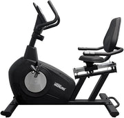 Marshal Fitness Recumbent Exercise Bike with 10-Level Magnetic Resistance, 5kg Internal Flywheel, LCD Display, Quiet Home Fitness Cycle.