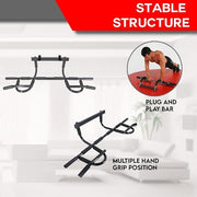 Multi-Grip Chin-Up/Pull-Up Bar, Heavy Duty Doorway Trainer for Home Gym (Black)