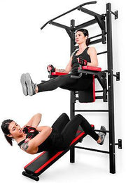 Wall Bars with Pull-Up Bar, Dip Station & Incline Bench | Multifunctional Home Gym