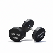 Marshal Fitness Hexagonal Dumbbell 12.5KG (DB-24404) – Anti-Roll Rubber Coated Hex Dumbbell, Solid Steel Handle, Home & Commercial Gym Use