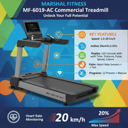 Heavy Duty Commercial Treadmill with Incline and 10.0HP Motor - LCD Display