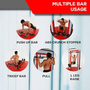 Multi-Grip Chin-Up/Pull-Up Bar, Heavy Duty Doorway Trainer for Home Gym (Black)