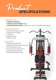 Heavy-Duty Three-Station Home Gym with 72KG Weight Stack