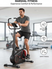 Upright Exercise Bike - 8 Resistance Levels & LCD Display