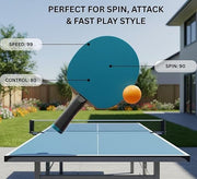 Marshal Fitness Table Tennis Bat | Professional Ping Pong Racket for Beginners & Intermediate | High Spin, Speed & Control | Premium Rubber Paddle-Blue