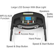 Home Use Motorized Treadmill - 4.0HP AC Motor - Max User Weight 120KG