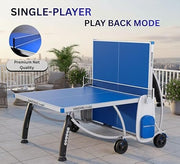 Marshal Fitness MF-1600 Outdoor MDF Table Tennis Table | Foldable Weather-Resistant Ping Pong Table with UV-Coated Top & Rust-Proof Steel Frame | Durable Outdoor Game Table for Home & Sports Club