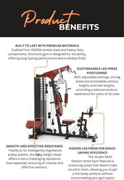 Heavy-Duty Three-Station Home Gym with 72KG Weight Stack