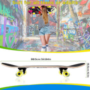 Marshal Fitness Aluminum Base Anti Slip Skateboards Flashing Wheels31 x 8 Inch Complete Standard Skate Boards 9 Layer Canadian Maple Deck Concave Skateboard with Carrying Bag Assorted Colors MF-0283