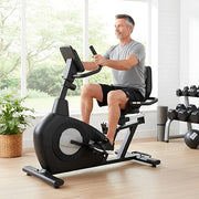 Marshal Fitness Recumbent Exercise Bike with 10-Level Magnetic Resistance, 5kg Internal Flywheel, LCD Display, Quiet Home Fitness Cycle.
