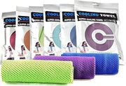 Marshal Fitness Cooling Towel - Neck Cooler Wrap for Summer Heat - Cool Bandana Scarf for Hot Weather Sports - Ice Towel Sweat Rag for Golf, Gym, Yoga, Workout Running - Mf-0160 -Green