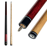 Premium 2-Piece Billiard Cue Stick – Crimson Red Maple Shaft with Textured Sport Grip & Precision Quick-Release Joint