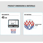 Marshal Fitness Wall Mount Basketball Hoop – Weatherproof Nylon Net, Durable PE Frame Outdoor Indoor Basketball