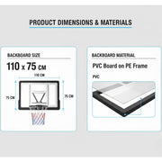Marshal Fitness Wall Mount Basketball Hoop – Weatherproof Nylon Net, Durable PE Frame Outdoor Indoor Basketball