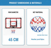 Marshal Fitness Basketball Hoop for Adults – Heavy Duty PC Backboard on Steel Frame, Indoor & Outdoor Wall Mounted Goal