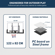 Marshal Fitness Wall Mount Heavy Duty Basketball Hoop with PC Backboard & Steel Frame – Weatherproof Net for Outdoor & Indoor Play