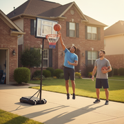 Marshal Fitness Portable Basketball Hoop with Stand & Wheels – Adjustable Height Outdoor Indoor Hoop with Heavy Duty Base