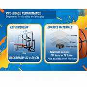 Marshal Fitness Portable Basketball Hoop with Stand & Wheels – Adjustable Height Outdoor Indoor Hoop with Heavy Duty Base