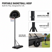 Marshal Fitness Portable Basketball Hoop with Stand – Adjustable Height, Waterproof Net, Heavy-Duty Base for Indoor & Outdoor Use