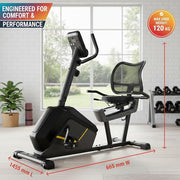Home Recumbent Exercise Bike with Padded Seat
