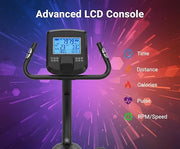 Recumbent Magnetic Exercise Bike with LCD Monitor and Adjustable Seat