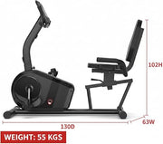 Recumbent Magnetic Exercise Bike with LCD Monitor and Adjustable Seat