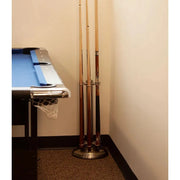 6-Cue Metal Pool Cue Floor Rack - Keep Your Cues Organized in Style