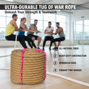 Marshal Fitness Tug of War Rope – Heavy-Duty Twisted Manila Hemp Rope for Outdoor Games, Training & Team Sports-20MM