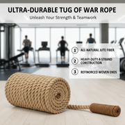 Marshal Fitness Tug of War Rope – Heavy-Duty Twisted Manila Hemp Rope for Outdoor Games, Training & Team Sports-20MM
