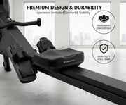 MF-1906 Magnetic + Air Rowing Machine with 32-Level Motorized Resistance, 150kg Capacity, Aluminum Rail, Full-Body Cardio Trainer