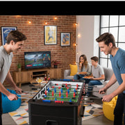 Coin Operated Foosball Game Table for Adults – Black & Red Commercial Soccer Table