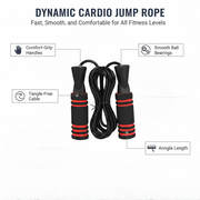 Artbell Fitness Adjustable Weighted Jump Rope with PVC Steel Wire & Bearing System – Foam Handle Skipping Rope for Home & Gym Workouts