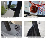 Marshal Fitness Adjustable Basketball Hoop on Wheels – Portable Height-Adjustable Goal with Shatterproof Backboard for Indoor & Outdoor Play