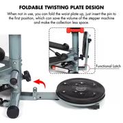 3 in1 Multi Function Stepper with Twister, Handle and Dumbbell Stepper for Exercise