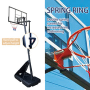 Marshal Fitness Adjustable Basketball Hoop Goal on Wheels – Shatterproof Backboard, Height Adjustable 2.30m–3.05m, Heavy-Duty Breakaway Rim