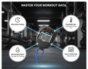 MF-0269 Digital Stopwatch – Precision Sports Timer with Lap & Split Memory for Training, Running and Coaching