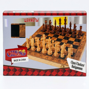 3-in-1 Wooden Board Game Set – Folding Chess, Checkers & Backgammon Pack